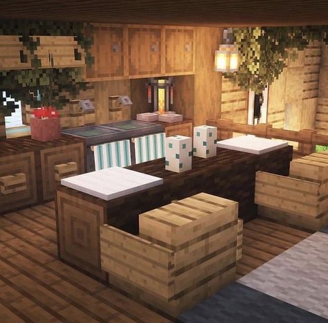 Who doesnt love an adorable kitchen in minecraft?? #aesthetic #kitchen #wallpaper #cozy #cozyhome #cottagecore #repost #tutorial #ad #youtube Cute Minecraft House Decor Ideas, Minecraft Things To Add To Your House, Cute Interior Design Minecraft, Minecraft Bed Tutorial, Cute Minecraft House Interior, Small Minecraft House Interior, Cute Minecraft Bedroom Ideas, Minecraft Crafting Room, Simple Cute Minecraft Houses