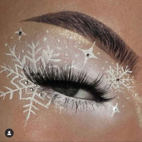 Snowflake Makeup, Snow Makeup, Winter Makeup Looks, Elsa Makeup, Holiday Eye Makeup, Xmas Makeup, Occasion Makeup, Christmas Eyeshadow, Christmas Eye Makeup