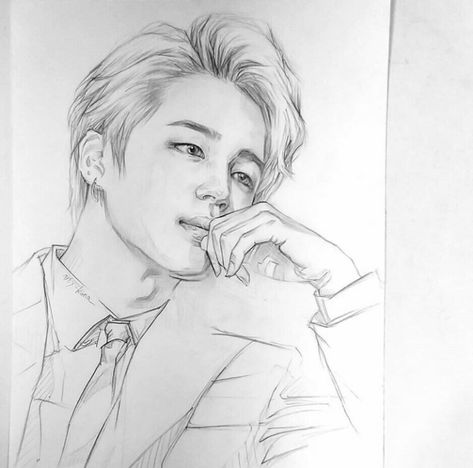 Bts Sketch, Jimin Fanart, Art Drawings Sketches Pencil, Celebrity Drawings, Kpop Drawings, Art Drawings Sketches Creative, Pencil Art Drawings, Dessin Adorable, Bts Drawings