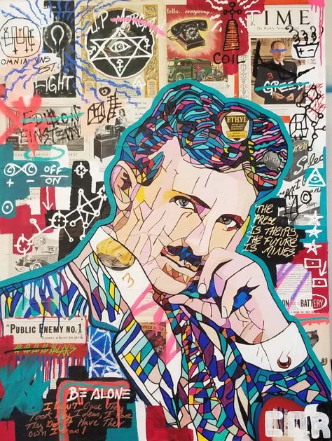 Mosaic Nikola Tesla with vintage mixed media in the background from 80 years ago. 40X30 inch Canvas Nikola Tesla Poster, Nicola Tesla Art, Nikola Tesla Aesthetic, Nikola Tesla Wallpaper, Nikola Tesla Art, Nikola Tesla 369, Vintage Mixed Media, Nicola Tesla, Kamera Dslr