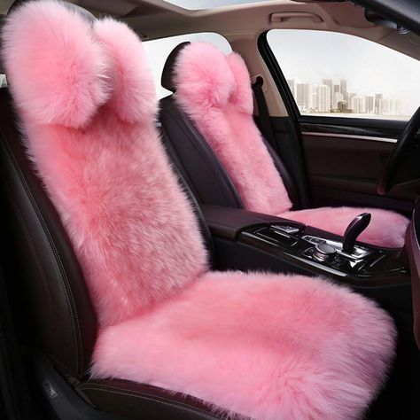 Pink Car Carpet, Pink Car Interior, Sheepskin Car Seat Covers, Pink Car Seat Covers, Pink Ferrari, Pink Car Seat, Pink Car Accessories, Bling Car Accessories, Pink Cars