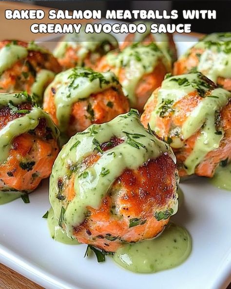 Yay Recipes Salmon Meatballs Recipes, Yay Recipes, Avocado Lime Sauce, Salmon Meatballs, Seasoned Salmon, Avocado Bread, Orange And Almond Cake, Creamy Avocado Sauce, Salmon Fillet