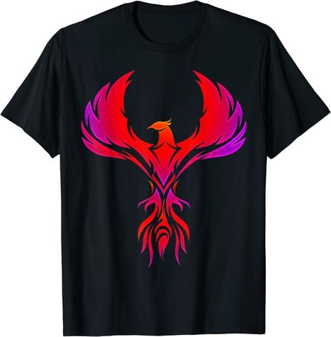 Phoenix Bird Sunset Mythical Creature T-Shirt Phoenix Abstract, Bird Sunset, Abstract Shirt, Phoenix Bird, Mythical Creature, Jersey Design, Shop Top, Mythical Creatures, Fashion Brands