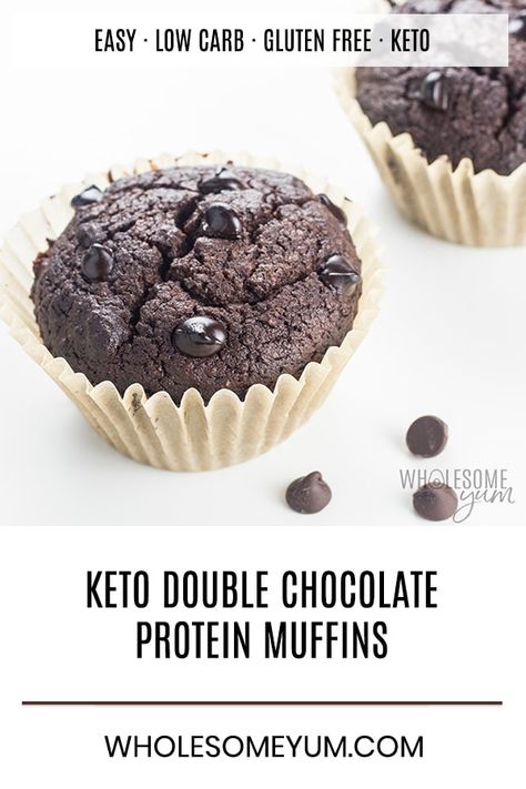 Healthy Protein Muffins, Chocolate Protein Muffins, Low Carb Muffin Recipes, Galletas Keto, Keto Muffin Recipe, Protein Muffin Recipes, Chocolate Zucchini Muffins, Low Carb Low Fat Recipes, Postre Keto