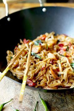 Drunken Noodles - A fiery and fragrant Drunken Noodles Recipe that tastes like proper Bangkok street-food! This simple Thai Pad Kee Mao is ready in 16 minutes from start to finish. Recipe, noodles, Thai, stir fry, dinner, lunch, quick | pickledplum.com Drunken Noodles Recipe, Pad Kee Mao, Wok Cooking, Drunken Noodles, Thai Noodles, Asian Noodles, Noodles Recipe, Asian Inspired Recipes, Noodle Dishes