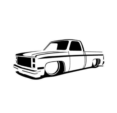 Chevy Truck Tattoo, Chevy Tattoo, Truck Tattoo, 87 Chevy Truck, Dropped Trucks, Lowered Trucks, C10 Chevy Truck, Cool Car Drawings, Chevrolet C10