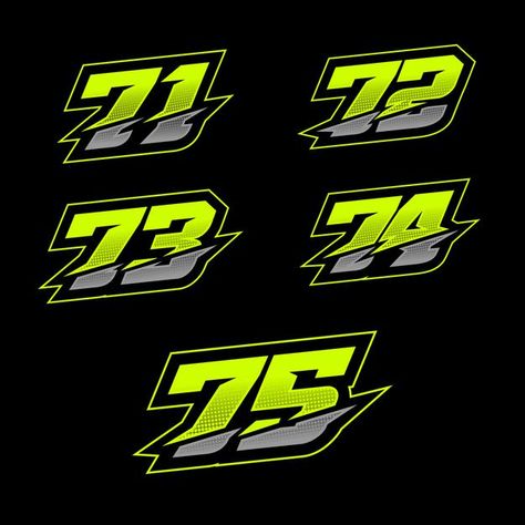 Racing number design Premium Vector | Premium Vector #Freepik #vector #car #abstract #sport #number Racing Numbers Fonts, Sports Numbers, Car Logo Design, Number Fonts, Tshirt Printing Design, Logo Number, Font Graphic, Number Design, Air Brush Painting