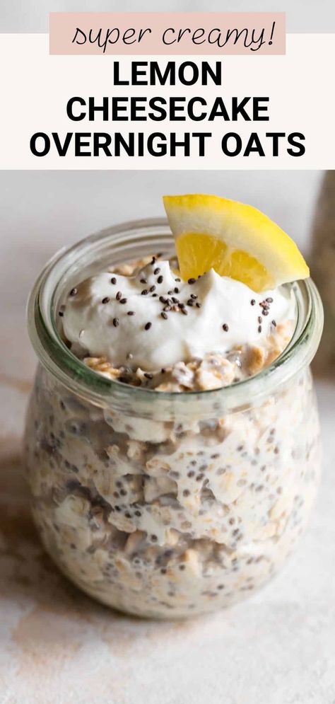 Lemon Cheesecake Chia Pudding, Lemon Cheesecake Protein Overnight Oats, Lemon Meringue Overnight Oats, Lemon Cream Chia Pudding, Overnight Oats With Chia And Flax Seeds, Lemon Curd Overnight Oats, Lemon Poppyseed Overnight Oats, Lemon Cheesecake Overnight Oats, Overnight Oats With Pudding Powder