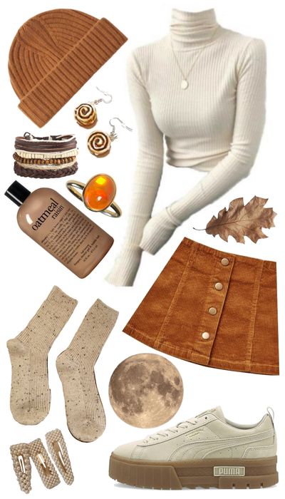 Outfit Ideas Aesthetic Autumn, Pumpkin Spice Aesthetic Outfit, Autumn Outfits Cozy, Yellow Cottagecore Outfits, Pumpkin Spice Outfit, Fall Core Outfit, Winter Cottage Core Outfits, Autumn Europe Outfits, Cute Autumn Outfits Aesthetic