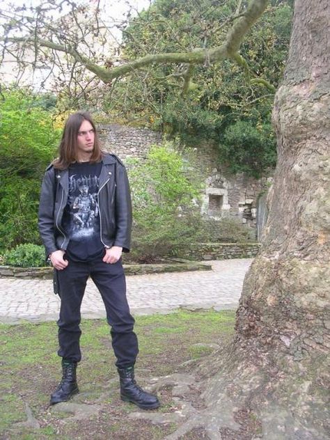 Male Metalhead Outfit, Heavy Metal Fashion Mens, 90s Metalhead, Metalhead Guy Outfit, Metal Style Men, Black Metal Outfit Men, Goth Cowboy Men, Metalhead Men, Metal Fashion Men