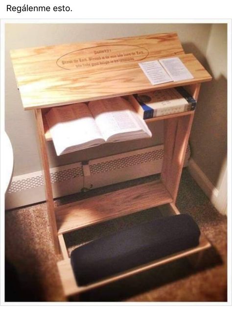 Prayer Kneeler, Home Altar Catholic, Prayer Room Ideas, Prayer Closet, Prayer Corner, Catholic Home, Home Altar, Bench Plans, Woodworking Plans Diy