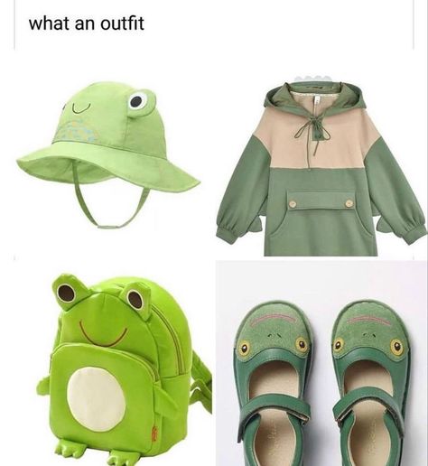 Frog Hat, Kawaii Fashion Outfits, A Frog, Cute Frogs, Kawaii Clothes, Character Outfits, Looks Vintage, Kawaii Fashion, Aesthetic Outfits