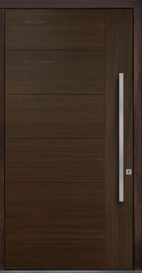 Front Door Design Wood Modern, Single Door Design Front Entry, Bedroom Door Design Wooden, Latest Main Door Design Entrance, Front Pivot Door, Main Door Design Modern Front Entry, Veneer Door Design, Front Doors Modern, Pivot Front Door