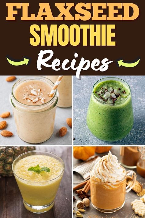 This collection of flaxseed smoothie recipes has everything from nutrient-packed almond milkshakes to deliciously cool mango drinks. Enjoy! Smoothies With Flaxseed, Smoothies With Flax Seed Recipes, Flaxseed In Smoothies, Ground Flax Seed Recipes Smoothie, Flaxseed Smoothie Recipes, Smoothies With Flax Seed, Flax Seed Drink, Flax Seed Smoothie, Quick Breakfast Smoothies