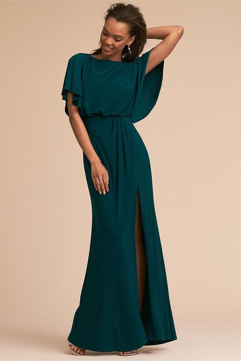 Flattering Bridesmaid Dresses, Bhldn Bridesmaid Dresses, Teal Maxi Dress, Bhldn Bridesmaid, Winter Bridesmaids, Winter Bridesmaid Dresses, Bhldn Dress, Stunning Bridesmaid Dresses, Beautiful Bridesmaid Dresses