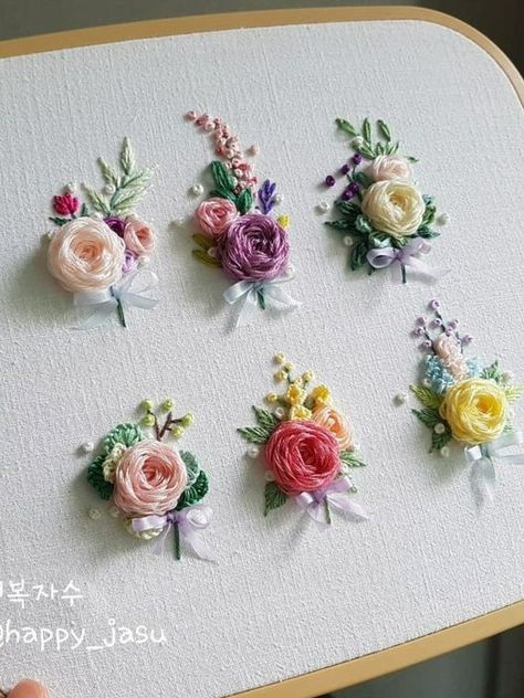 Star hand embroidery | Crochet patterns 3 D Flower Embroidery, How To Embroider Flowers, Embroidery Patterns Flowers, Floral Embroidery Designs, Tiny Embroidery, Spring Embroidery, Sulaman Pita, French Embroidery, Simple Hand Embroidery Patterns