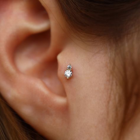 Ear Piercing Cartilage, Piercing Collection, Piercing Stud, Stud Piercing, Piercing Tragus, Piercing Cartilage, Vintage Details, Tragus Piercing, Tragus Piercings