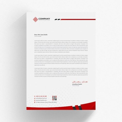 Letterhead Mockup, Letterhead Design Inspiration, Microsoft Word Lessons, Folder Mockup, Free Letterhead Templates, Letterhead Paper, Professional Letterhead, Letterhead Business, Footer Design