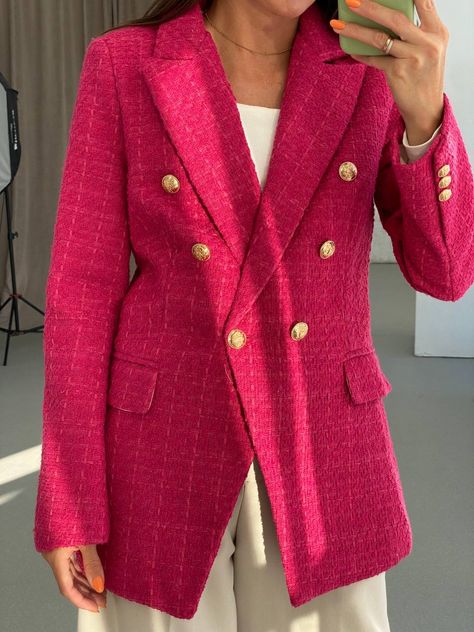 Grad Suits, Tweed Jacket Outfit, Winter Blazer, Blazer Zara, Mix Colour, Career Outfits, Fancy Dresses Long, Business Casual Outfits For Work, Fashionista Clothes