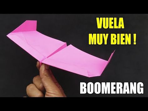 Como Hacer un Avión de Papel BOOMERANG que Vuela GENIAL! Tutorial - Paper Airplane - YouTube Mini Origami, Paper Airplane, Boomerangs, Games For Toddlers, Paper Airplanes, Paper Plane, Bullet Journal Doodles, Journal Doodles, Diy And Crafts