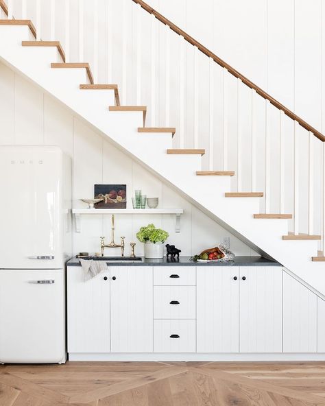 W Design Collective on Instagram: “The cutest kitchenette under the stairs in our clients’ barn. #wdesigncollective Design: Marianne Brown @hollomaninteriors…” Cabinet Under Stairs, Kitchen Under Stairs, تحت الدرج, Stairs In Kitchen, Under Stair, Utah House, Staircase Storage, Bed In Closet Ideas, Under The Stairs