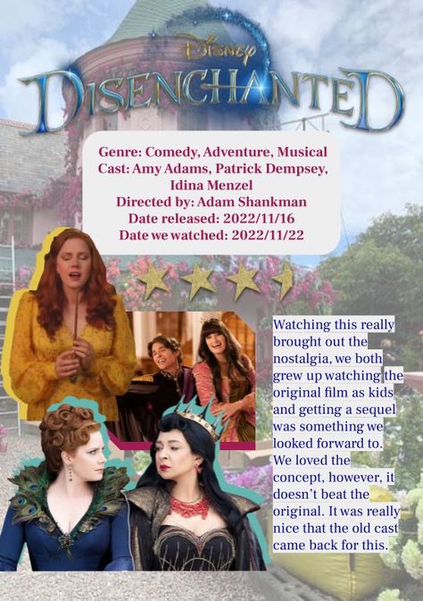 Patrick Demsey, Enchanted Movie, Disney Journal, Diary Inspiration, Old Disney Movies, Disney Channel Movies, Netflix Film, Idina Menzel, Film Journal