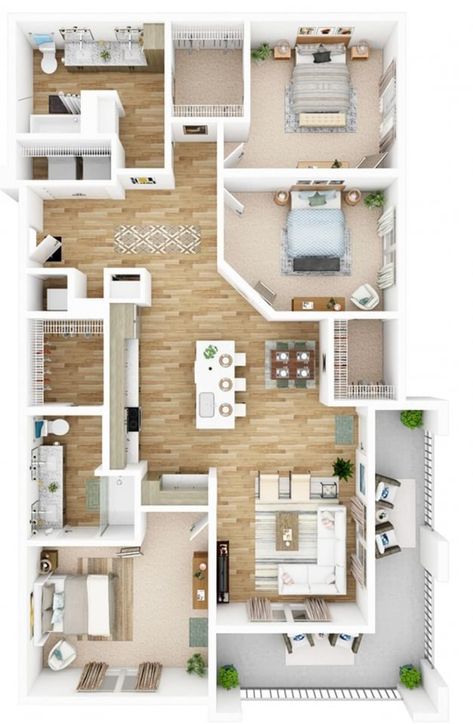 Bloxburg House Ideas 4 Bedrooms, Sims 4 House Inspiration Interior, Sims 4 Appartement Layout, 2 Bedroom Sims 4 House Layout, Sims 4 Floor Plans Layout 30x20, Sims 4 Apartment Layout 3 Bedroom, 30x20 House Plans Layout Sims 4, Home Layout, 3d Architectural Rendering