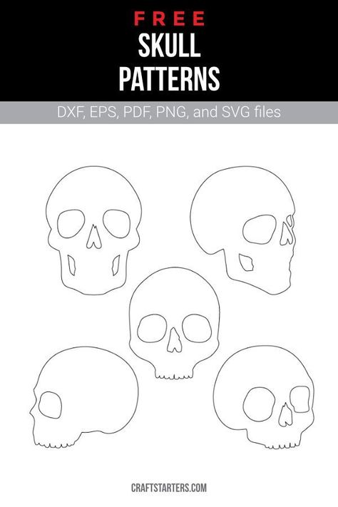 Explore creative skull templates perfect for crafting quilts, carvings, or decorations that add a spooky flair to any project this Halloween! Skull Quilt Block Free Pattern, Skull Patterns Templates, Skull Snowflake Pattern, Skull Carving Pattern, Skull Template Printables, Skull Printables, Skull Outline, Felt Skull, Skull Template