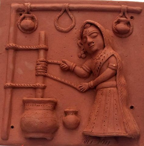 Molela Terracotta Art, 3d Wall Art Sculpture, Terracotta Art, Basic Art, Easy Rangoli Designs Diwali, Mud House, Rangoli Designs Diwali, Air Bnb, Portfolio Inspiration