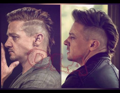 Hawkeye Mohawk Haircut, Hawkeye Haircut, Shaved Mohawk, Jeremy Renner Avengers, Hairstyles Guys, Man Bun Haircut, Viking Haircut, Mullet Fade, Mohawk Haircut