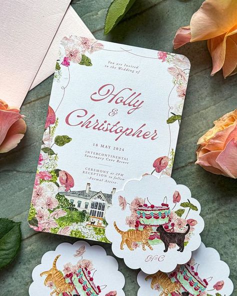 Aggie | Watercolour Wedding & Event Stationery on Instagram: "Nobody loves pink as much as Holly does 💖 Featuring scalloped edge RSVP cards ✨  #intercontinentalsanctuarycove #auswedding #weddinginspiration #weddinginvitation #invitationdesign #pink #invitationdesigner #watercolourart #watercolourillustration #watercolourvenue #venueillistration #weddingwatercolor #watercolor #watercolorweddinginvitation #invitation" Watercolor Invites, Watercolour Wedding Invitations, Pink Flowers Invitation, Wedding Invitations Pink, Event Stationery, Debut Invitation, Watercolour Wedding, Life Vision, Pink Watercolor Flower