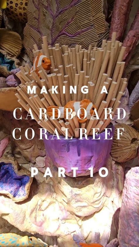 Josh Gluckstein - Cardboard Artist | Part 10: Making a 2.5metre Cardboard CORAL REEF 📦♻️🪸 I've finally finished my cardboard coral reef! It's now on its way to Venice for the... | Instagram Cardboard Coral Reef Diy, Cardboard Shipwreck, Coffee Filter Coral Reef Diy, Diy Coral Reef Decorations, Josh Gluckstein, Cardboard Sea Creatures, Coffee Filter Coral, Diy Coral Reef, Underwater Ecosystem