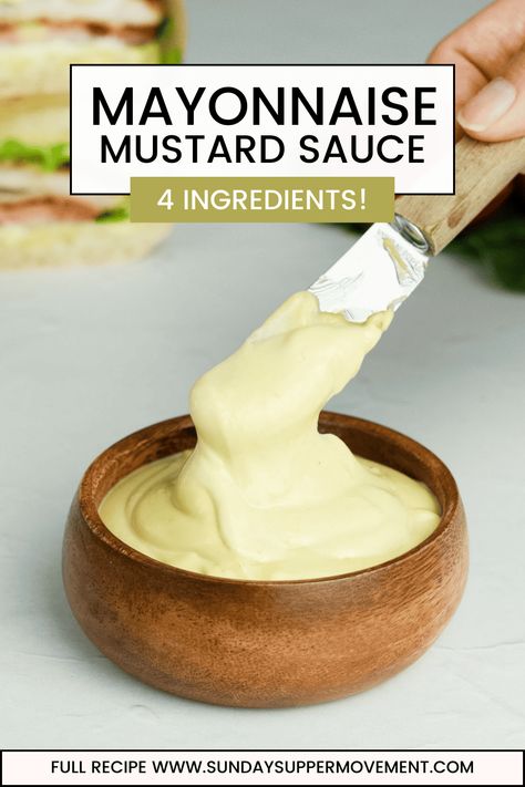 Mayo Mustard Sauce Mayo Sauce For Sandwiches, How To Make Mustard Sauce, Mayo Mustard Sauce For Sandwiches, Dijon Mayo Sauce, Mayonnaise Dressing Recipes, Submarine Sandwich Dressing, Mustard Dipping Sauce For Sausage, Mustard Mayo Sauce, Creole Mustard Recipe