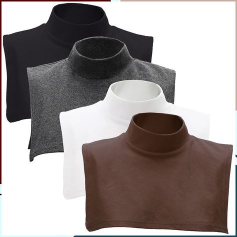 Fake Turtleneck Dickey Detachable Collars Set Half Top Mock Blouse Collar for Women Men Turtleneck Suit, Collar For Women, Blouse Collar, Half Top, Lace Tunic Tops, Fake Collar, Detachable Collar, Flannel Women, Stylish Blouse