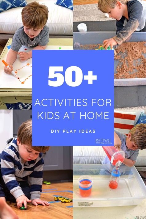 These simple activities for kids at home are perfect ways to re-engage your child's interest in play. Kids Indoor Games Simple, Noah Activities, Simple Activities For Kids, Homemake Children's Games, Diy Activities For Kids, Rainy Day Activities For Kids 8-10, Activities For Kids At Home, Prek Activities, Toddler Games