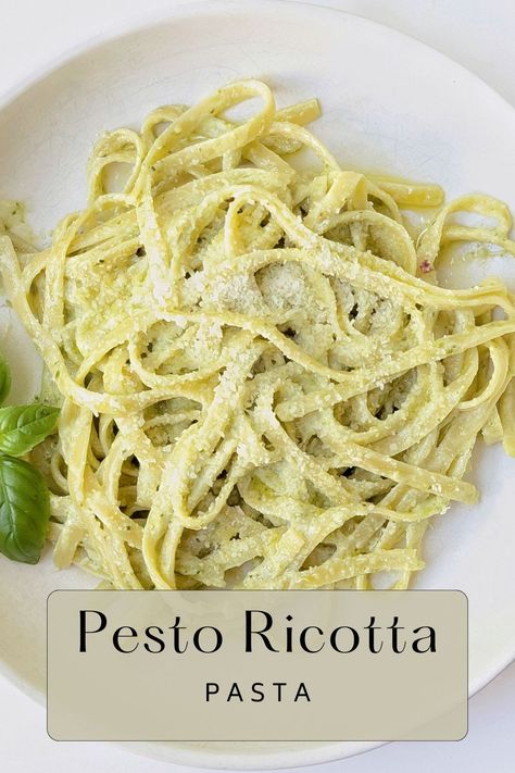 Quick and easy pesto ricotta pasta is ready in 15 minutes! Make the easy weeknight meal with simple ingredients, or serve it as a cozy side dish. #FeelingFestive24 Pesto Ricotta Pasta, Pesto Pasta Recipes Easy, Ricotta Pesto, Pesto Ricotta, Gluten Free Pesto, Homemade Pesto Sauce, Pesto Pasta Recipes, Ricotta Pasta, Fried Salmon