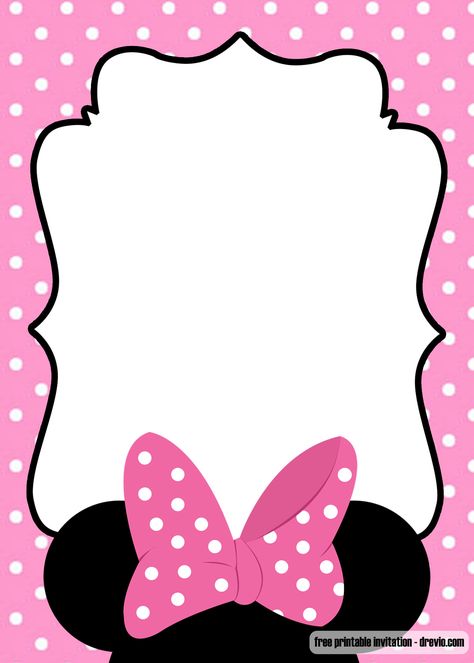 FREE Minnie Mouse Kids Polkadot Invitation Templates | FREE Invitation Templates - Drevio Minnie Mouse Invitation Card, Minnie Mouse Birthday Card Template, Mini Mouse Invitation Template, Minnie Mouse Border, Minnie Mouse Invitation Template, Minnie Mouse Birthday Card, Free Printable Minnie Mouse, Minnie Mouse Template, Minnie Mouse Printables