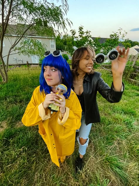 CORALINE JONES HALLOWEEN INSPIRED HALLOWEEN COSTUME WYBIE AESTHETIC Coraline And Wybie Girls Costume, Wybie Halloween Costume Girl, Girl Wybie Costume, Coraline Duo Costume, Wybie Costume Girl, Coraline Group Costume, Halloween Costumes For Lesbians, Coraline Jones Costume, Wybie And Coraline Halloween