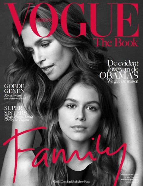 SuperModel Cindy Crawford poses with her daughter Kaia Gerber for the cover of Vogue Netherlands‘ The Book Winter 2016 family edition captured by fashion photographer Sam Jones November 2016 Vogue Netherlands, Vogue Women, Kaia Jordan Gerber, Vogue Photography, Shooting Studio, Vogue Magazine Covers, Stephanie Seymour, 90s Supermodels, Fashion Magazine Cover