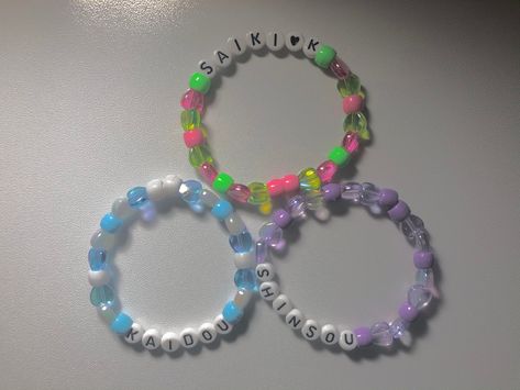 Saiki K Bracelet, Aesthetic Bead Bracelets, Kaidou Saiki K, Tomodachi Life, Kandi Inspo, Saiki K, Bracelet Inspo, Saiki Kusuo, Anime Jewelry