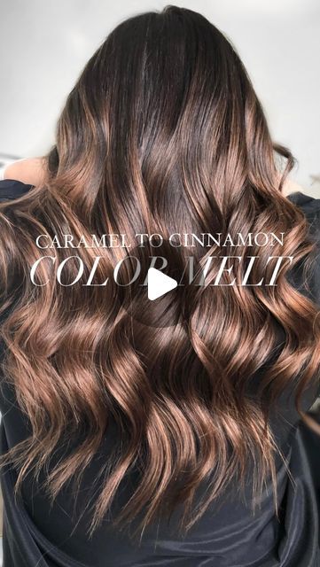 6 Hair Color Level, Level 6 Hair Color, Cinnamon Balayage, Warm Brunette, Color Melt, Cinnamon Color, Caramel Balayage, Brunette Color, Color Melting