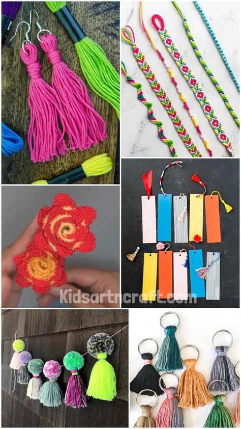 Embroidery Floss Crafts For Adults Uses For Embroidery Floss, Embroidery Thread Crafts Ideas, Crafts With Embroidery Thread, Embroidery Floss Crafts Diy, Craft Thread Projects, Embroidery Thread Projects, Things To Make With Embroidery Floss, What To Do With Embroidery Floss, Things To Make With Embroidery Thread