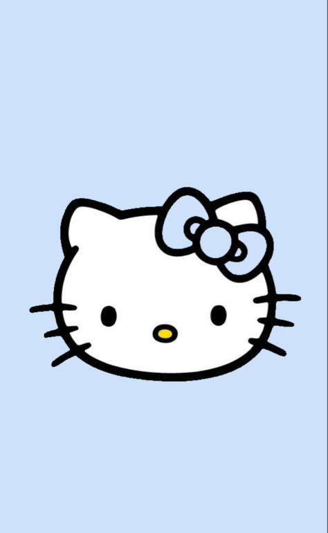 Blue Hello Kitty Aesthetic, Hello Kitty In Blue, Blue Hello Kitty Wallpaper, Blue Sanrio, Blue Hello Kitty, 3d Wallpaper Cute, Baby Blue Background, Blue Background Wallpapers, Hello Kitty Baby