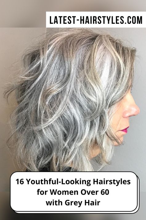 Grey hair, don't care! Browse our extensive photo collection of hairstyles for women over 60 with grey hair before your next salon visit! (Photo credit Instagram @ash_winslow) All Hairstyles, Modern Hairstyles, Hair Toppers, Heat Styling Products, Grey Hair, Silver Hair, Womens Haircuts, Over 60, Shoulder Length