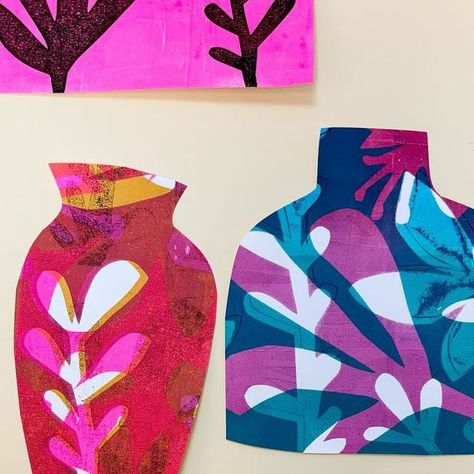 Kids Printmaking, Art Camp Projects, Print Making Designs, Printmaking Inspiration, Camp Projects, Printed Tissue Paper, Printmaking Ideas, Printmaking Projects, Art Education Projects