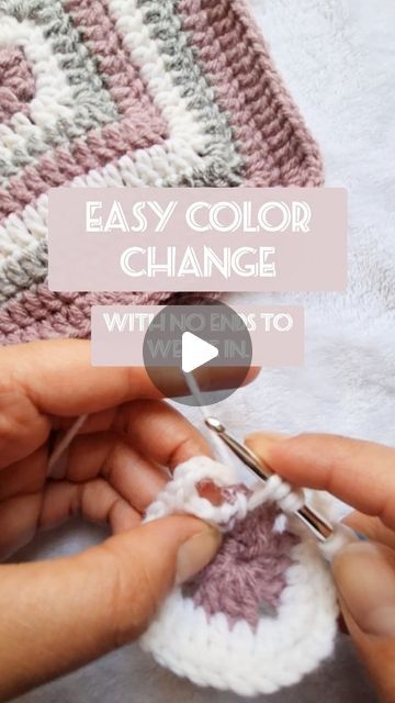 Amberlyn on Instagram: "Try this easy color change.

It works so great when you have lots of color changes, like when doing granny squares.

💾 Save this post for later

.
.
.

#crochet #crochetersofinstagram #crochetforbeginners #crochettutorial #learntocrochet #crochettips #handmade #foryou" Changing Colors In Crochet Granny Square, How To Change Yarn Colors In Crochet Granny Squares, Granny Square Changing Colors, Changing Colours In Crochet, How To Change Colors In Crochet, Joining Yarn, Change Colors In Crochet, Granny Square Tutorial, Granny Squares