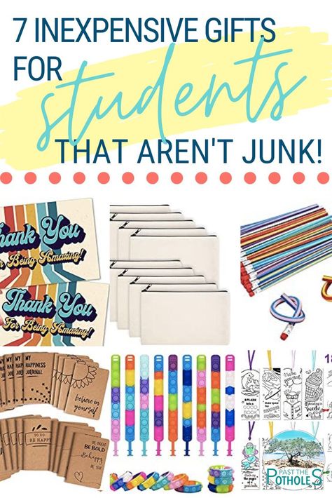 Find great student gift ideas that are cheap but good quality. These gifts can be used for class activities - art, problem solving, writing... Save money and buy quick, last minute gifts for any special occasion in your elementary classroom. Great for any holiday, all students can be included no matter what they celebrate. Check out this awesome list of easy gifts for elementary students. Summer Gift Ideas For Students, Cricut Gift Ideas For Students, Gifts For Upper Elementary Students, Leaving Gifts For Children From Teacher, Student Gift Bags From Teacher, Gifts For New Students, Gifts For Grade 1 Students, Gifts For Pre K Students, Classmate Gift Ideas