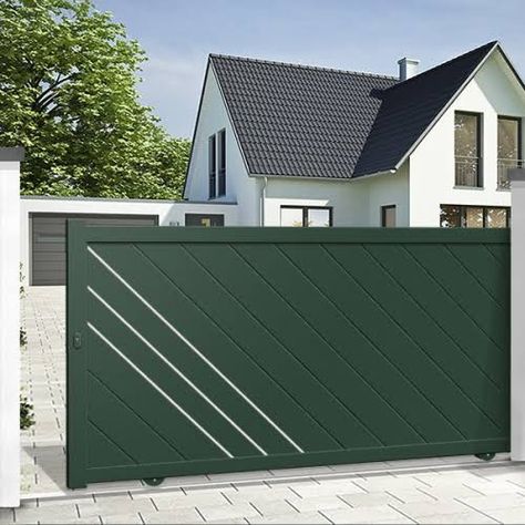 Slide Gate, Ceilings Design, Stairs And Doors, Gate Wall Design, Gate Designs Modern, Modern Gate, House Main Gates Design, House Fence Design, Aluminium Gates