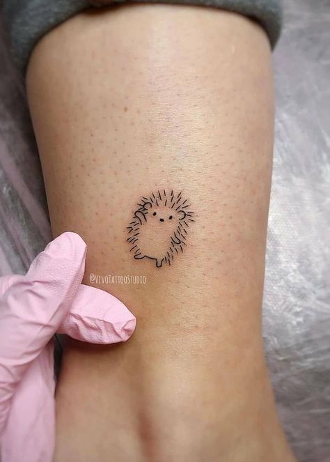 Unique Animal Tattoos, Hedgehog Tattoo, Instagram Tattoos, Ab Tattoo, Dot Tattoos, Subtle Tattoos, Permanent Tattoo, Dope Tattoos, Tattoo Designs For Women