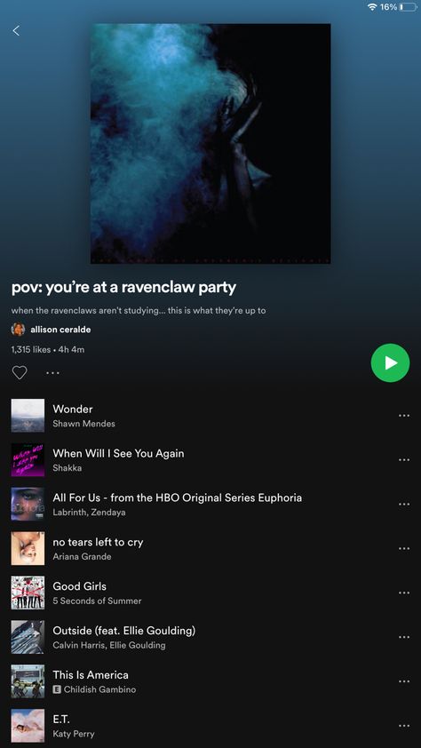 Ravenclaw Song List, Ravenclaw Songs, Ravenclaw Party, Ravenclaw Playlist Spotify, Ravenclaw Playlist, Hogwarts Houses Playlist, Slytherin Music Playlist, Witchy Music Playlist, Spotify Playlist Harry Potter